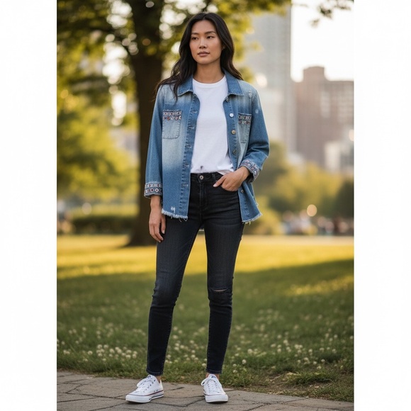 DRIFTWOOD Jackets & Blazers - DRIFTWOOD Denim Jacket with Embroidered Accents